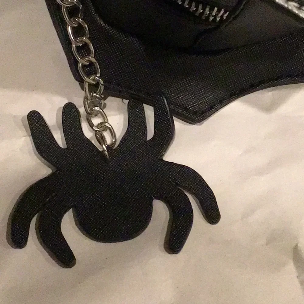 Spiderweb heart shaped backpack with spider zipper pull, Halloween NEW